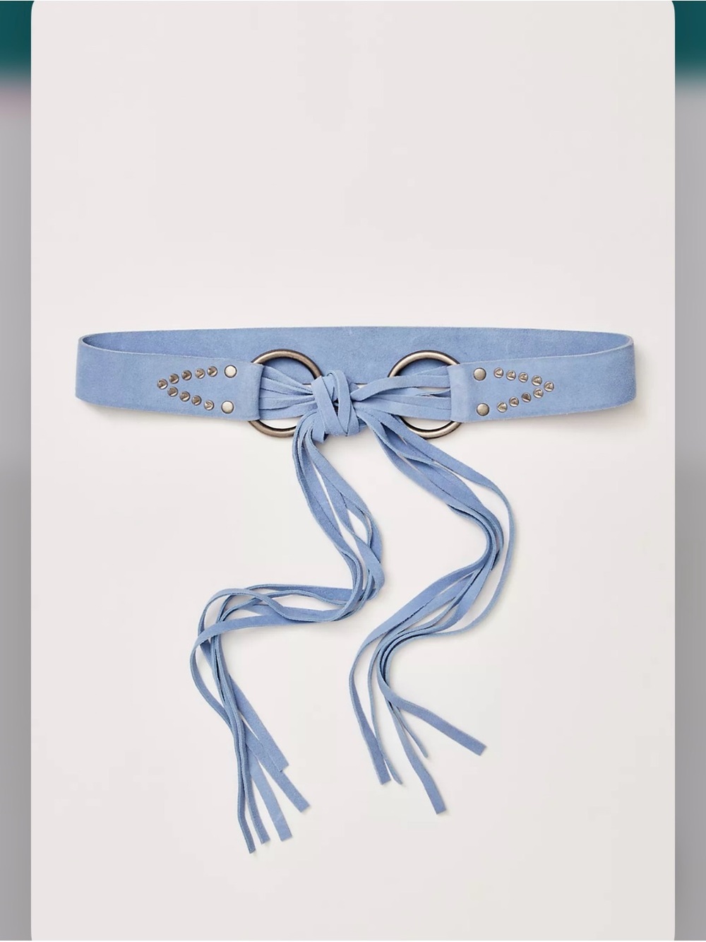 Free People  most wanted Powder Blue Suede wrap Belt